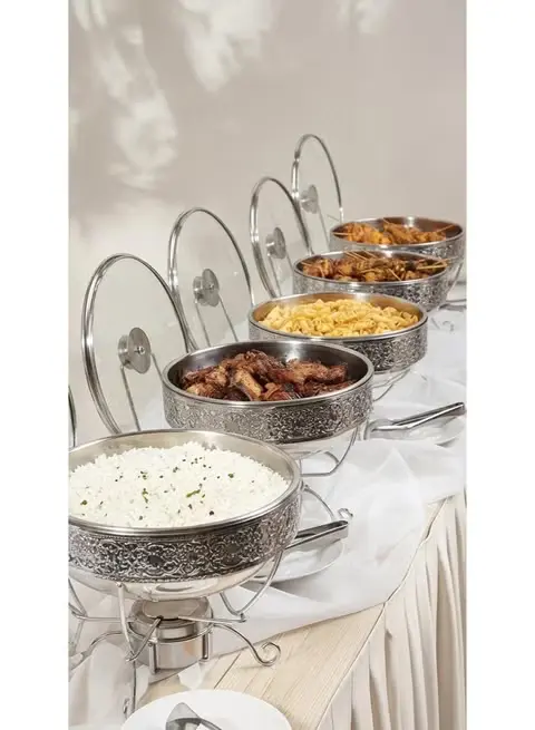 سخان شافينج ذهبي بتصميم مختلف لبوفيه الحفلات